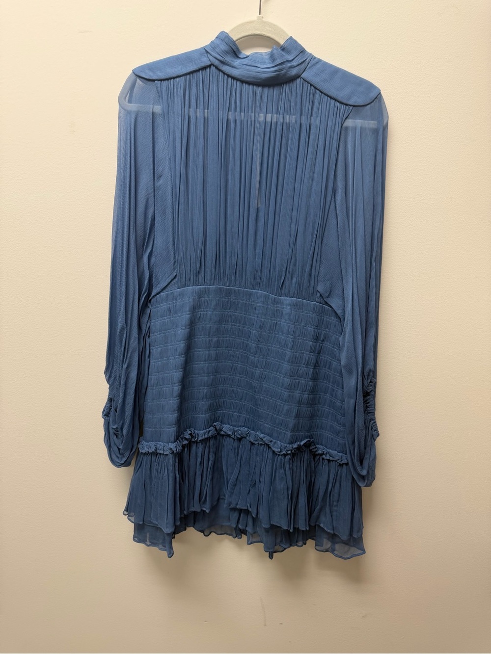 Shona Joy Dusty Blue Pleated Chiffon Tunic